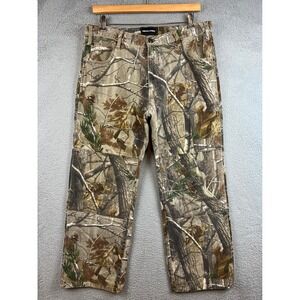 Realtree Mens AP Camo Double Knee Cotton Pants 38x30 Camouflage Outdoor